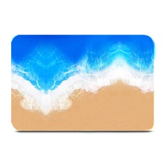Sand Beach Water Sea Blue Brown Waves Wave Plate Mats by Mariart