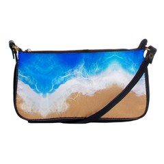 Sand Beach Water Sea Blue Brown Waves Wave Shoulder Clutch Bags by Mariart