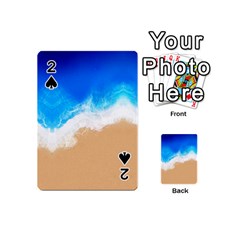 Sand Beach Water Sea Blue Brown Waves Wave Playing Cards 54 (mini)  by Mariart