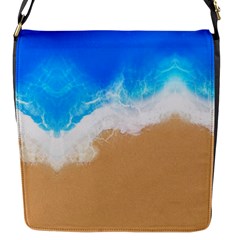 Sand Beach Water Sea Blue Brown Waves Wave Flap Messenger Bag (s)