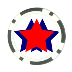Stars Red Blue Poker Chip Card Guard (10 Pack) by Mariart