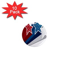 Star Red Blue White Line Space 1  Mini Magnet (10 Pack)  by Mariart