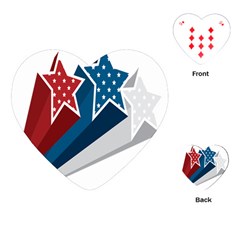 Star Red Blue White Line Space Playing Cards (heart) 