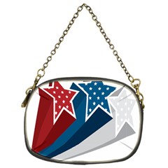 Star Red Blue White Line Space Chain Purses (one Side) 