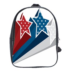 Star Red Blue White Line Space School Bags(large) 