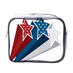 Star Red Blue White Line Space Mini Toiletries Bags by Mariart