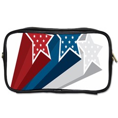 Star Red Blue White Line Space Toiletries Bags 2-side