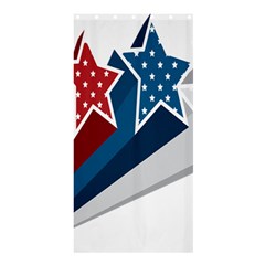 Star Red Blue White Line Space Shower Curtain 36  X 72  (stall) 