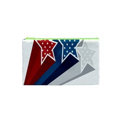 Star Red Blue White Line Space Cosmetic Bag (xs) by Mariart