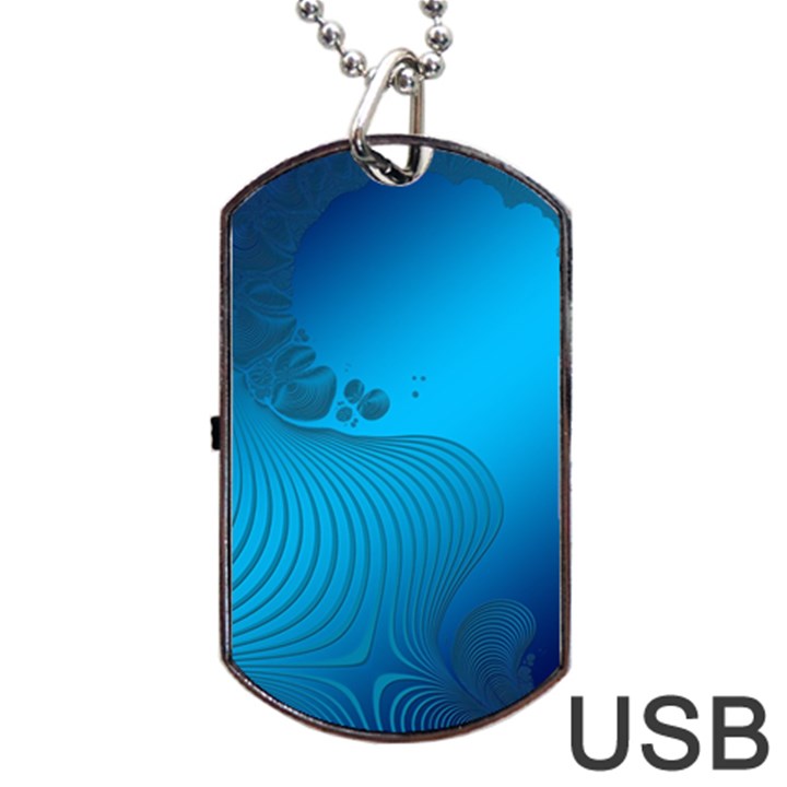 Fractals Lines Wave Pattern Dog Tag USB Flash (One Side)