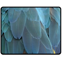 Feather Plumage Blue Parrot Double Sided Fleece Blanket (medium) 