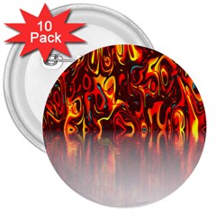 Effect Pattern Brush Red Orange 3  Buttons (10 Pack) 