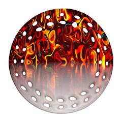 Effect Pattern Brush Red Orange Round Filigree Ornament (two Sides) by Nexatart