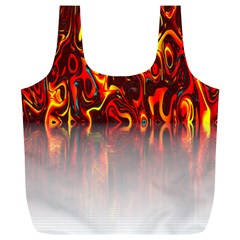 Effect Pattern Brush Red Orange Full Print Recycle Bags (l)  by Nexatart