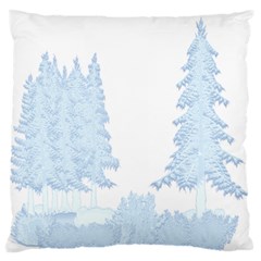 Winter Snow Trees Forest Large Flano Cushion Case (one Side)