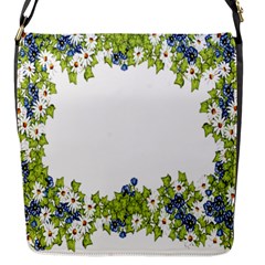 Birthday Card Flowers Daisies Ivy Flap Messenger Bag (s) by Nexatart