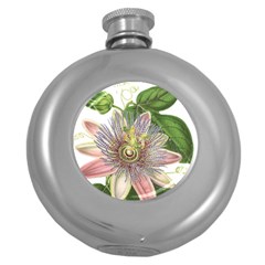 Passion Flower Flower Plant Blossom Round Hip Flask (5 Oz) by Nexatart