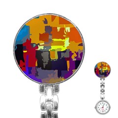 Abstract Vibrant Colour Stainless Steel Nurses Watch by Nexatart