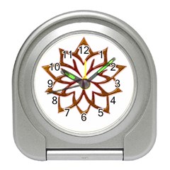 Abstract Shape Outline Floral Gold Travel Alarm Clocks by Nexatart