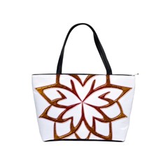 Abstract Shape Outline Floral Gold Shoulder Handbags by Nexatart