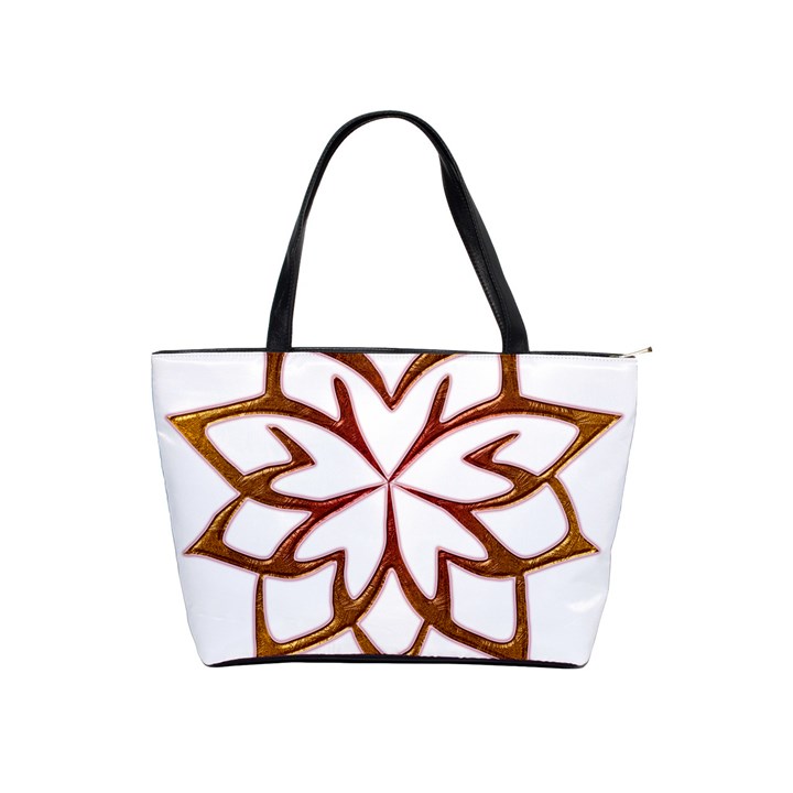Abstract Shape Outline Floral Gold Shoulder Handbags