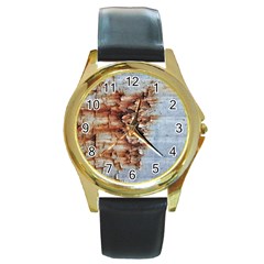 Peeling Paint             Round Gold Metal Watch by LalyLauraFLM