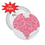 Heart Stripes Symbol Striped 2.25  Buttons (10 pack)  Front