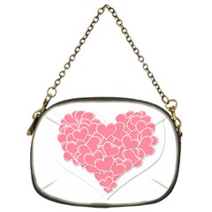 Heart Stripes Symbol Striped Chain Purses (one Side)  by Nexatart