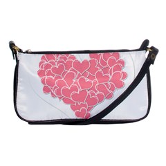 Heart Stripes Symbol Striped Shoulder Clutch Bags by Nexatart