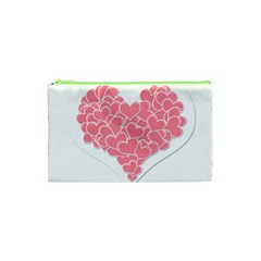 Heart Stripes Symbol Striped Cosmetic Bag (xs)
