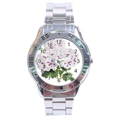 Flower Plant Blossom Bloom Vintage Stainless Steel Analogue Watch by Nexatart