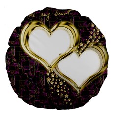 Lover Romantic Couple Apart Large 18  Premium Flano Round Cushions by Nexatart