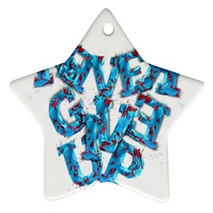 Sport Crossfit Fitness Gym Never Give Up Star Ornament (Two Sides)