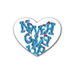 Sport Crossfit Fitness Gym Never Give Up Rubber Coaster (Heart) 