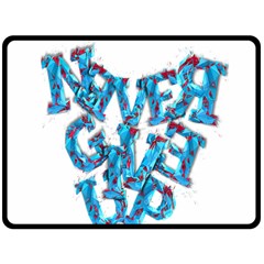 Sport Crossfit Fitness Gym Never Give Up Fleece Blanket (Large) 