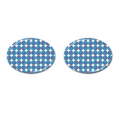 Geometric Dots Pattern Rainbow Cufflinks (oval)