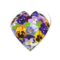 Spring Pansy Blossom Bloom Plant Heart Magnet by Nexatart