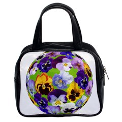 Spring Pansy Blossom Bloom Plant Classic Handbags (2 Sides) by Nexatart