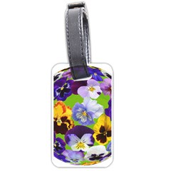 Spring Pansy Blossom Bloom Plant Luggage Tags (one Side) 