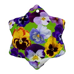 Spring Pansy Blossom Bloom Plant Ornament (snowflake) by Nexatart