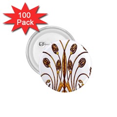 Scroll Gold Floral Design 1 75  Buttons (100 Pack)  by Nexatart