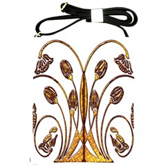Scroll Gold Floral Design Shoulder Sling Bags by Nexatart