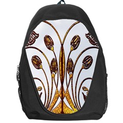 Scroll Gold Floral Design Backpack Bag