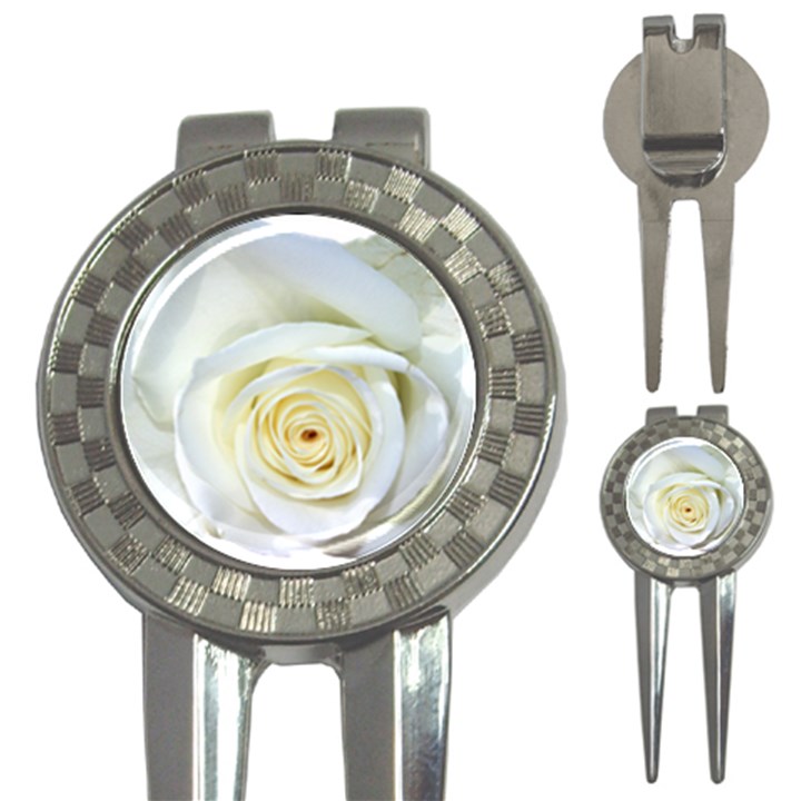 Flower White Rose Lying 3-in-1 Golf Divots