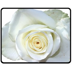 Flower White Rose Lying Double Sided Fleece Blanket (medium) 