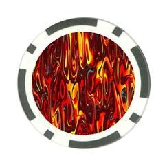 Effect Pattern Brush Red Orange Poker Chip Card Guard (10 Pack) by Nexatart