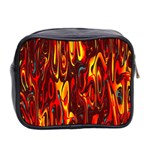 Effect Pattern Brush Red Orange Mini Toiletries Bag 2-Side Back