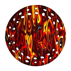 Effect Pattern Brush Red Orange Ornament (round Filigree) by Nexatart