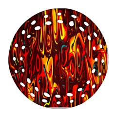 Effect Pattern Brush Red Orange Round Filigree Ornament (two Sides) by Nexatart