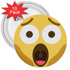 Scream Emoji 3  Buttons (10 Pack) 